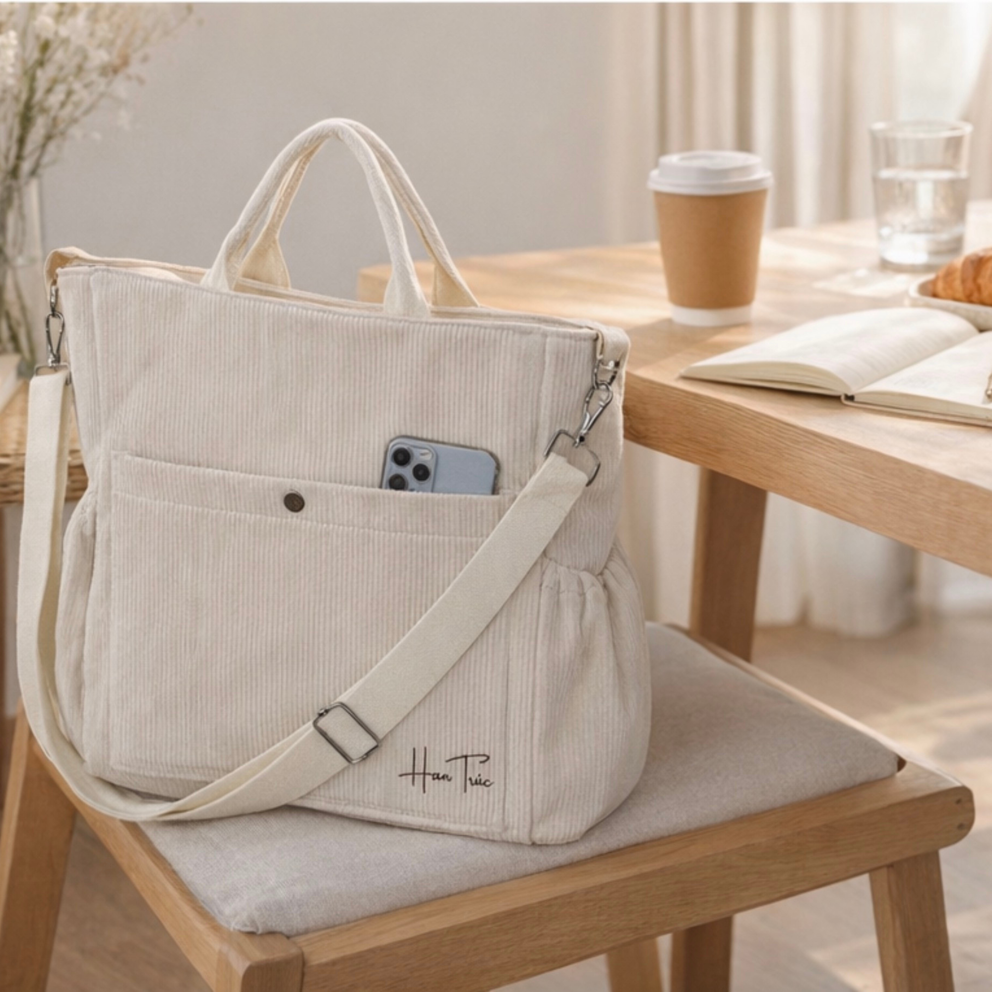 Carry Tote — Corduroy (Ivory)