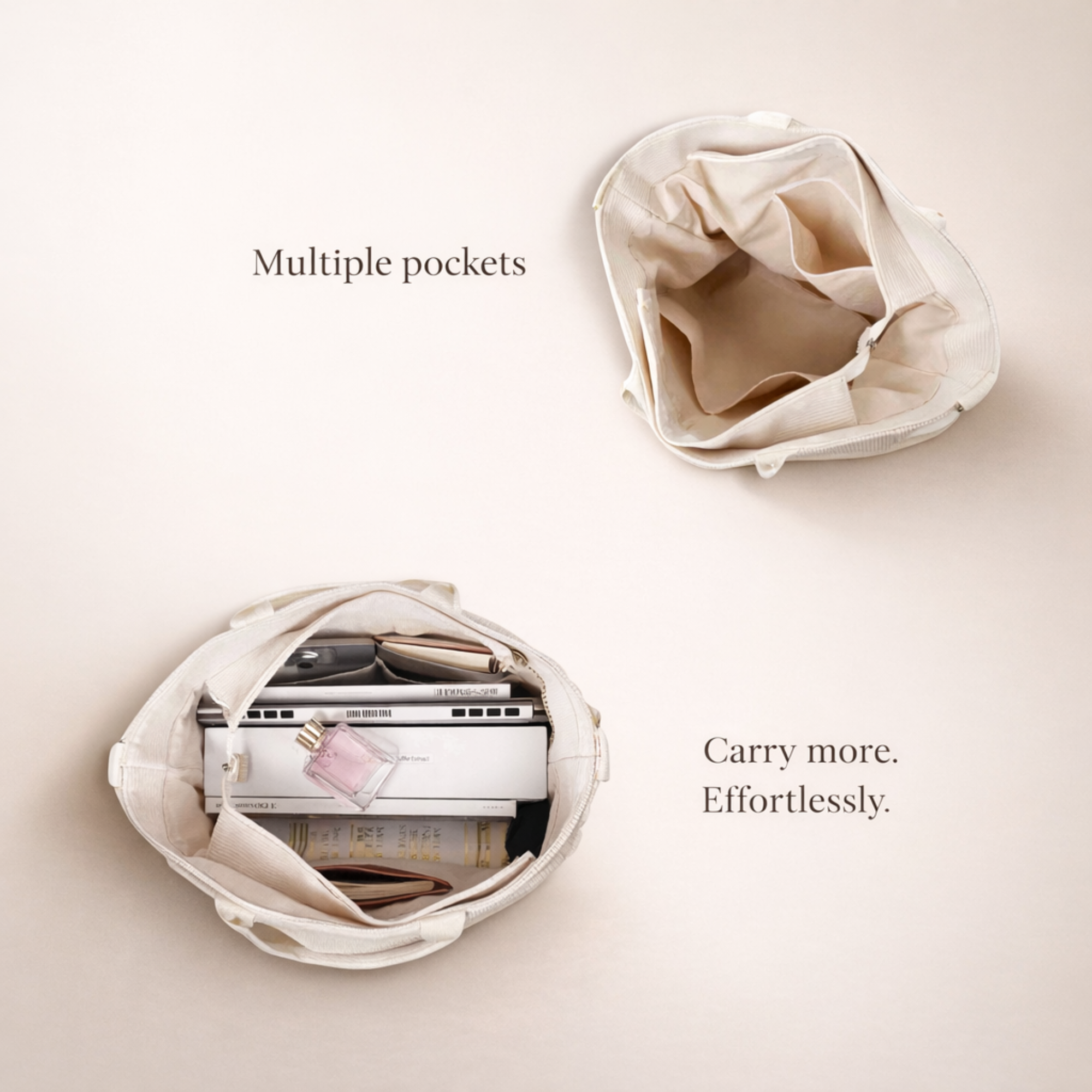 Carry Tote — Corduroy (Ivory)