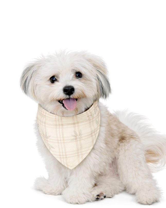 Mix & Match Bandana Bundle (You & Your Pet)-Cream Plaid