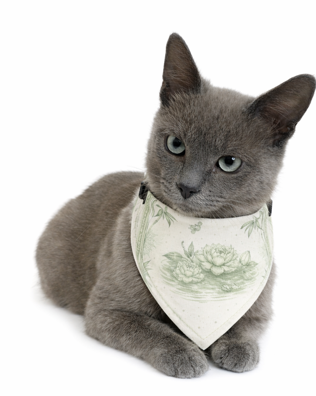 Lotus & Bamboo Pet Bandana Collar in Light Shades