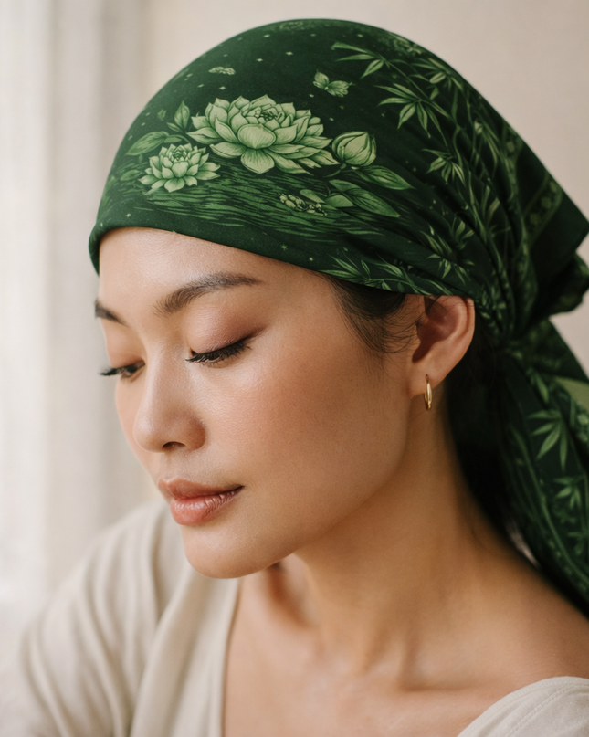 Lotus & Bamboo Calm Bandana in Dark Shades