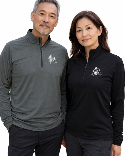 Lightweight Quarter-Zip Pullover with White HanTrúc Logo