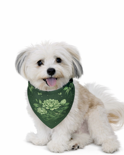 Lotus & Bamboo Pet Bandana Collar in Dark Shades