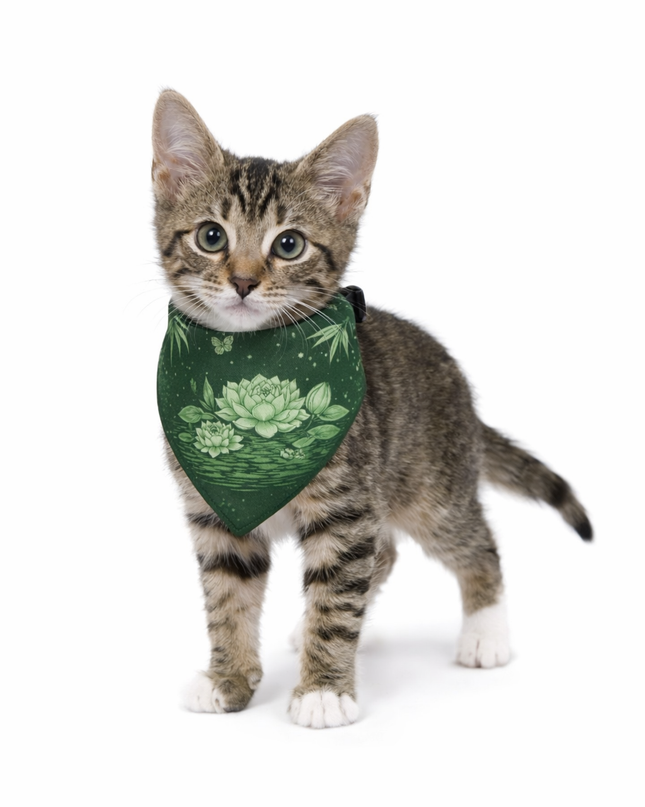 Lotus & Bamboo Pet Bandana Collar in Dark Shades