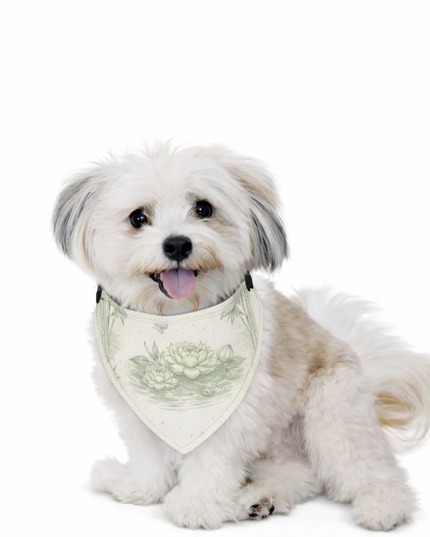 Lotus & Bamboo Pet Bandana Collar in Light Shades