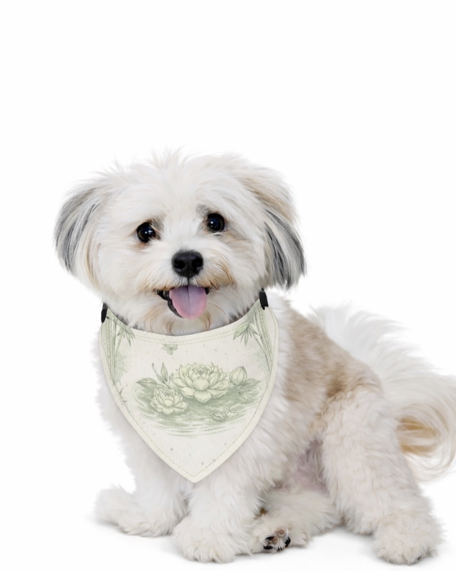 Lotus & Bamboo Pet Bandana Collar in Light Shades