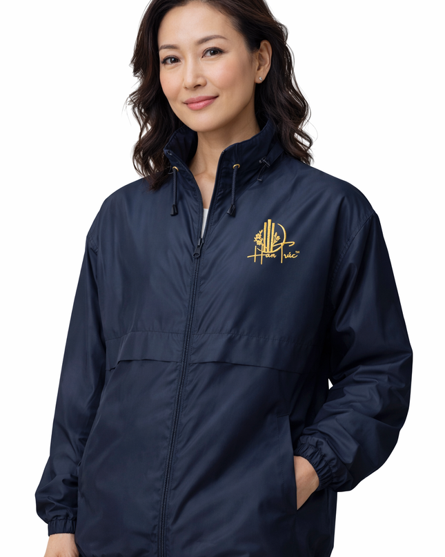 Unisex Windbreaker with Golden Embroidered HanTrúc Logo