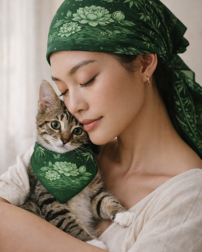 Lotus & Bamboo Calm Bandana in Dark Shades