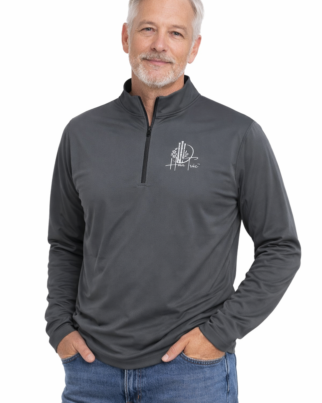 Lightweight Quarter-Zip Pullover with White HanTrúc Logo