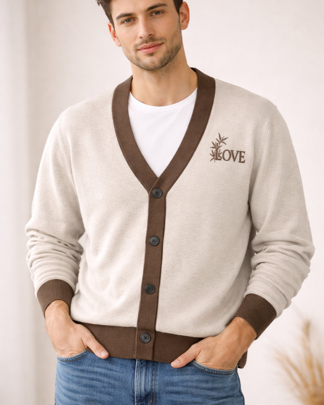 Knitted Cardigan with Love Redefined Theme