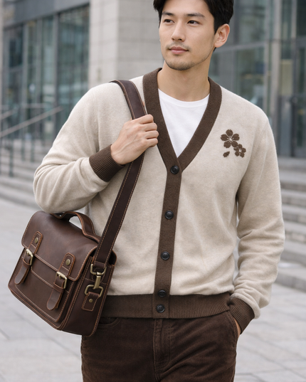 Knitted Cardigan with Hope Blooms Again Logo