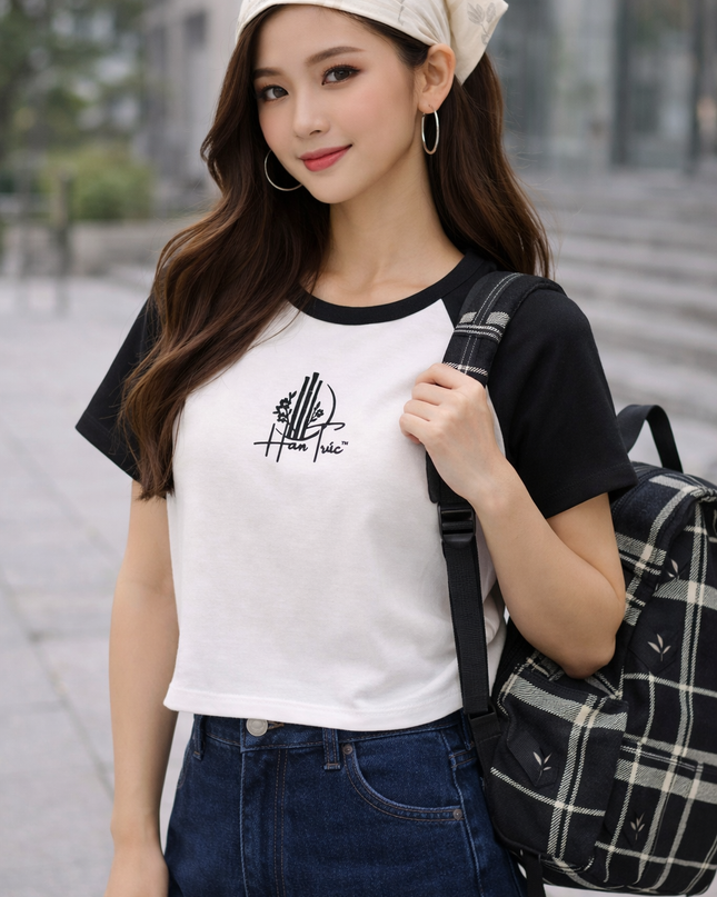 Backpack with Custom Black Cream Plaid with Subtle Bamboo Design