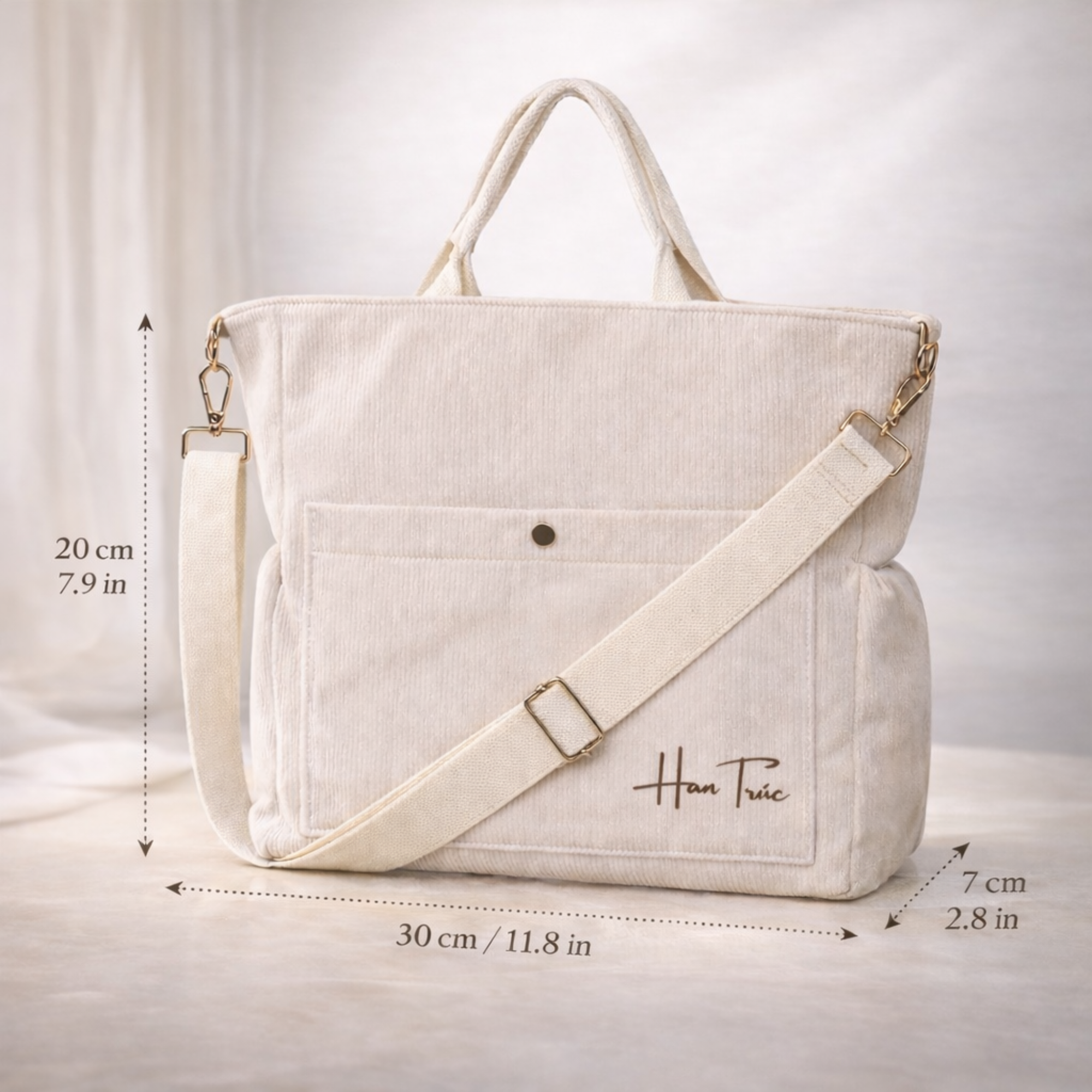Carry Tote — Corduroy (Ivory)