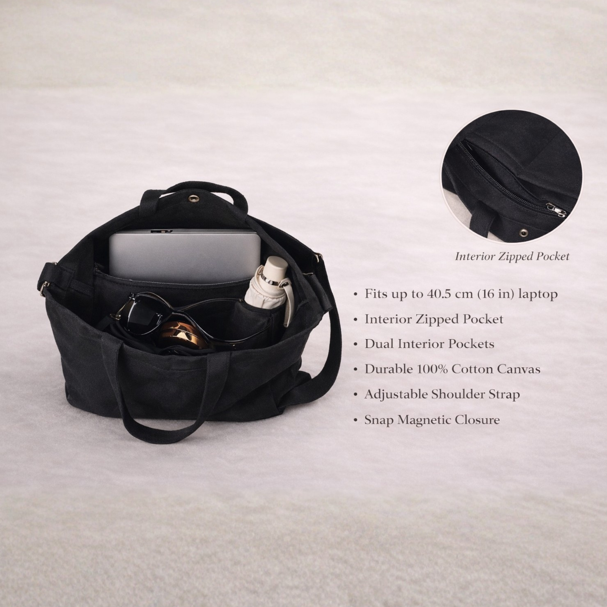 Carry Tote — Canvas (Black)