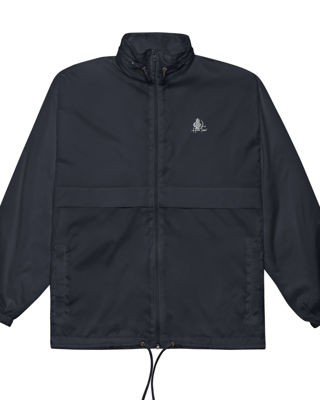 HanTrúc Signature Unisex Navy Windbreaker with Embroidered White Logo