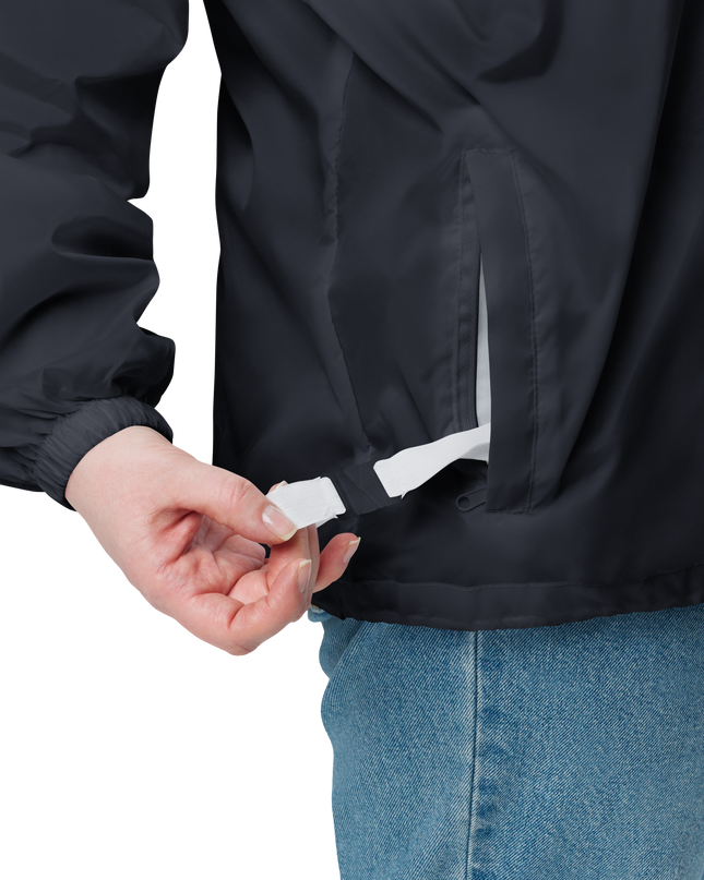 HanTrúc Signature Unisex Navy Windbreaker with Embroidered White Logo