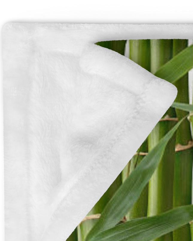 Throw Blanket Decorated with Bamboo and Custom HanTrúc Logo