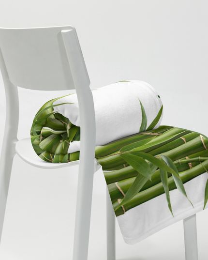 Throw Blanket Decorated with Bamboo and Custom HanTrúc Logo