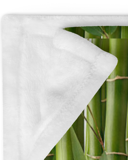 Throw Blanket Decorated with Bamboo and Custom HanTrúc Logo
