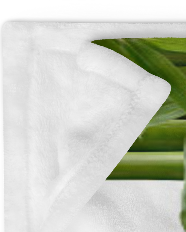 Throw Blanket Decorated with Bamboo and Custom HanTrúc Logo